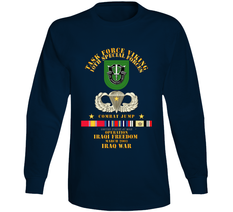 Sof - Combat Jump - Tf Viking - 10th Sfg - Oef - Iraq W Svc Long Sleeve