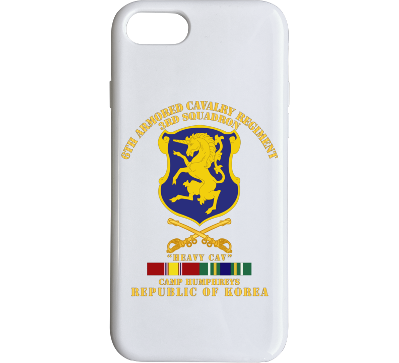 Army - 3rd Sqdrn 6th Acr W Cav Br Camp Humphreys W Kr Svc Phone Case