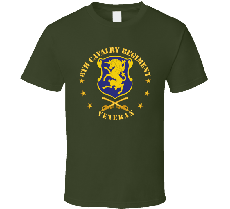 Army - 6th Cavalry Regiment Veteran W Cav Branch T Shirt