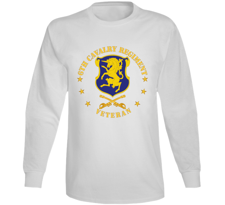 Army - 6th Cavalry Regiment Veteran W Cav Branch Long Sleeve