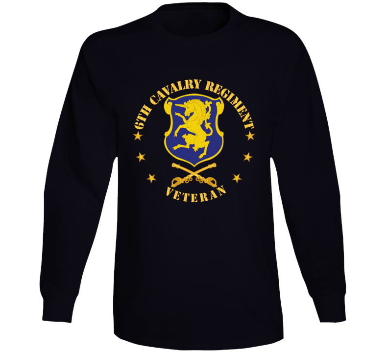 Army - 6th Cavalry Regiment Veteran W Cav Branch Long Sleeve