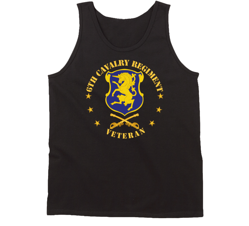 Army - 6th Cavalry Regiment Veteran W Cav Branch Tanktop