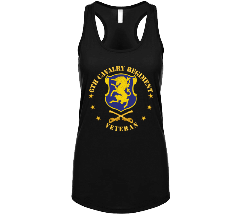 Army - 6th Cavalry Regiment Veteran W Cav Branch Ladies Tanktop