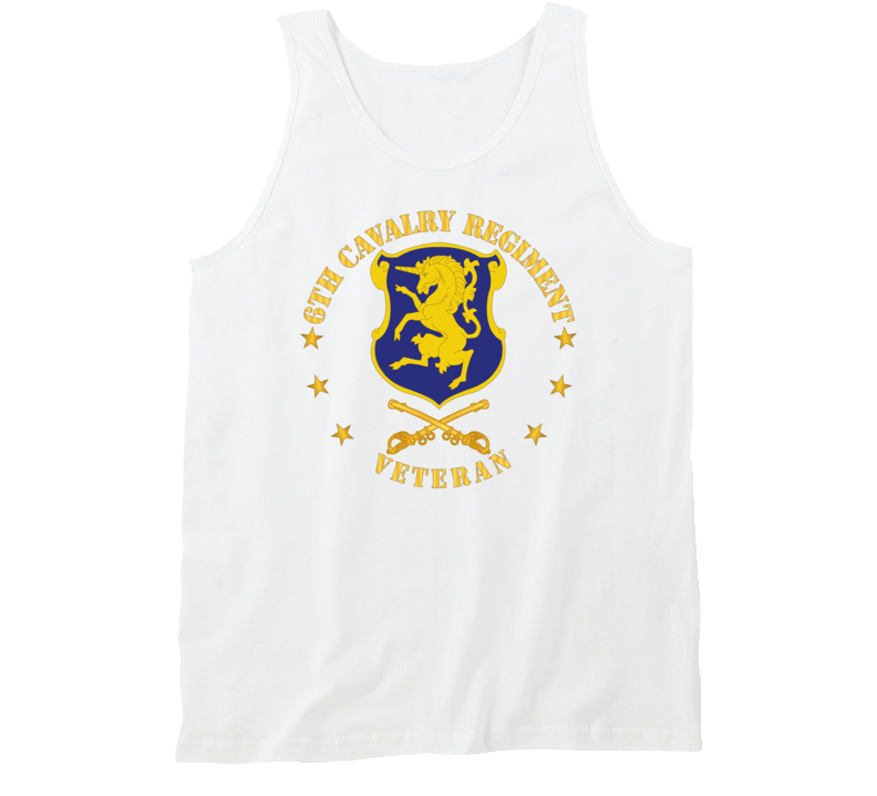 Army - 6th Cavalry Regiment Veteran W Cav Branch Tanktop