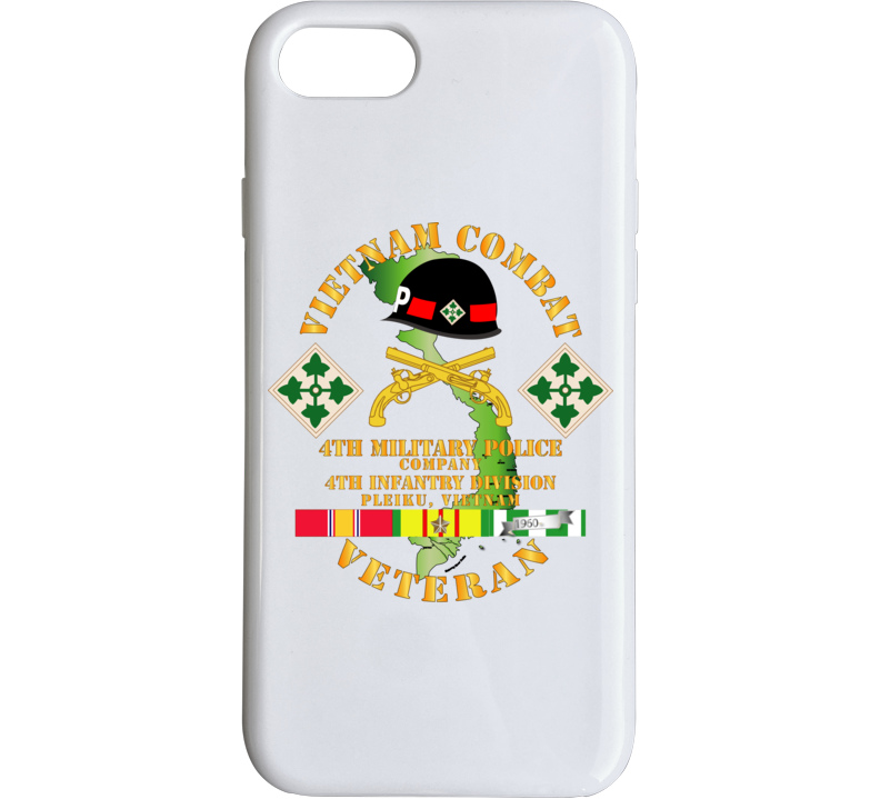 Army - Vietnam Combat Veteran W 4th Military Police Co W 4th Infantry Division Phone Case