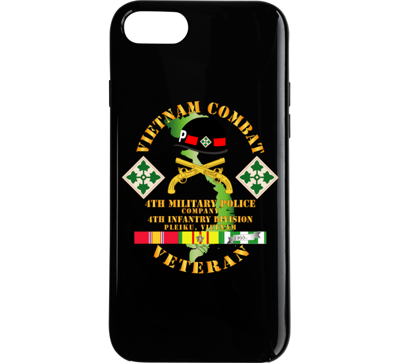 Army - Vietnam Combat Veteran W 4th Military Police Co W 4th Infantry Division Phone Case