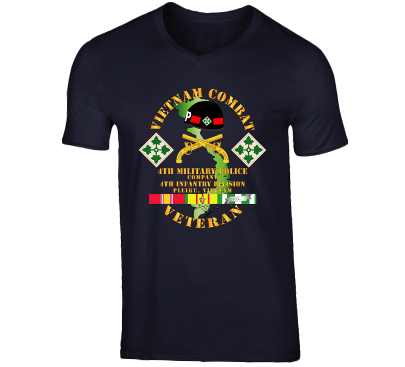 Army - Vietnam Combat Veteran W 4th Military Police Co W 4th Infantry Division T Shirt