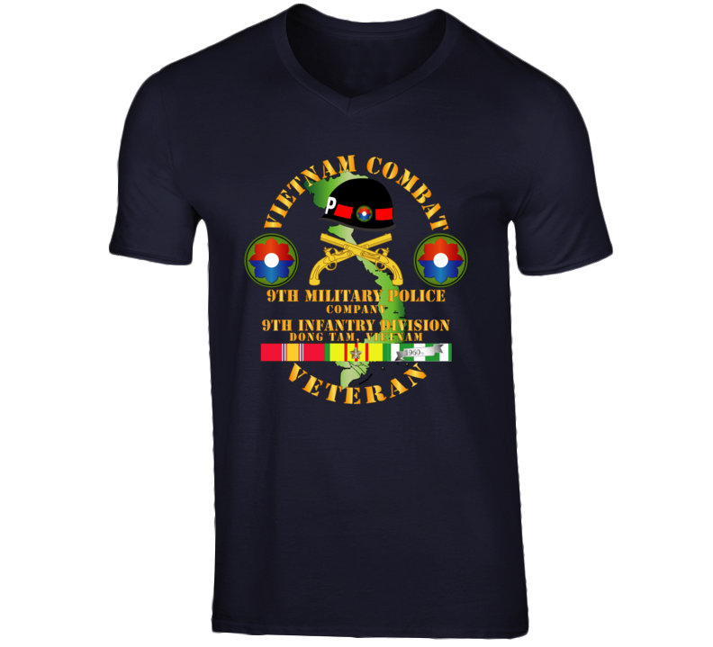 Army - Vietnam Combat Veteran W 9th Military Police Co W 9th Id V-neck