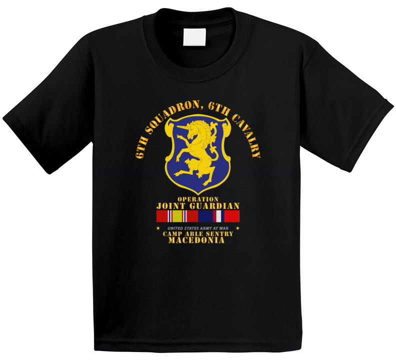 Army - 6th Sqdrn - 6th Cav - Operation Joint Guardian  W Kosovo Svc T Shirt