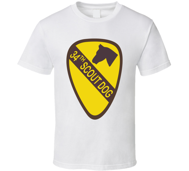 Army - 34th Scout Dog Platoon  Wo Txt T Shirt
