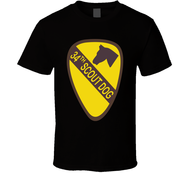 Army - 34th Scout Dog Platoon  Wo Txt T Shirt