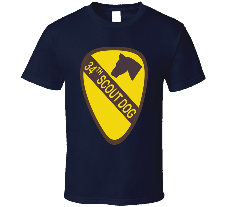 Army - 34th Scout Dog Platoon  Wo Txt T Shirt