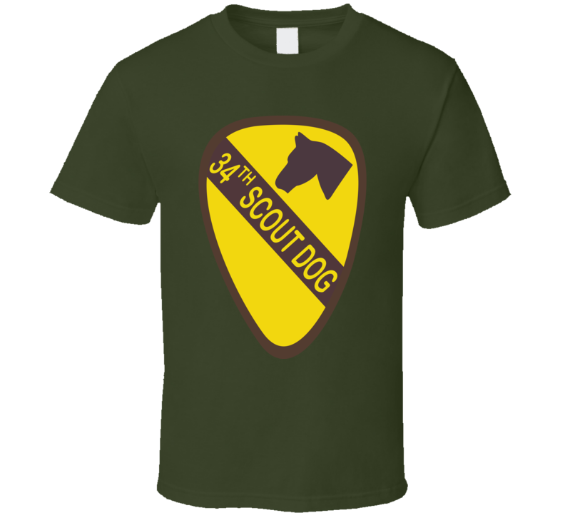 Army - 34th Scout Dog Platoon  Wo Txt T Shirt
