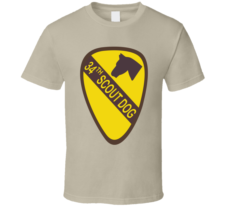 Army - 34th Scout Dog Platoon  Wo Txt T Shirt