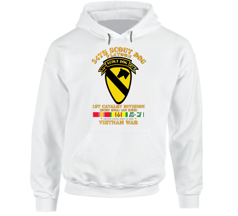 Army - 34th Scout Dog Platoon 1st Cav W Tab - Vn Svc Hoodie