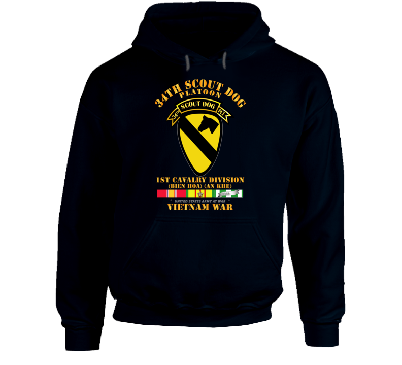 Army - 34th Scout Dog Platoon 1st Cav W Tab - Vn Svc Hoodie