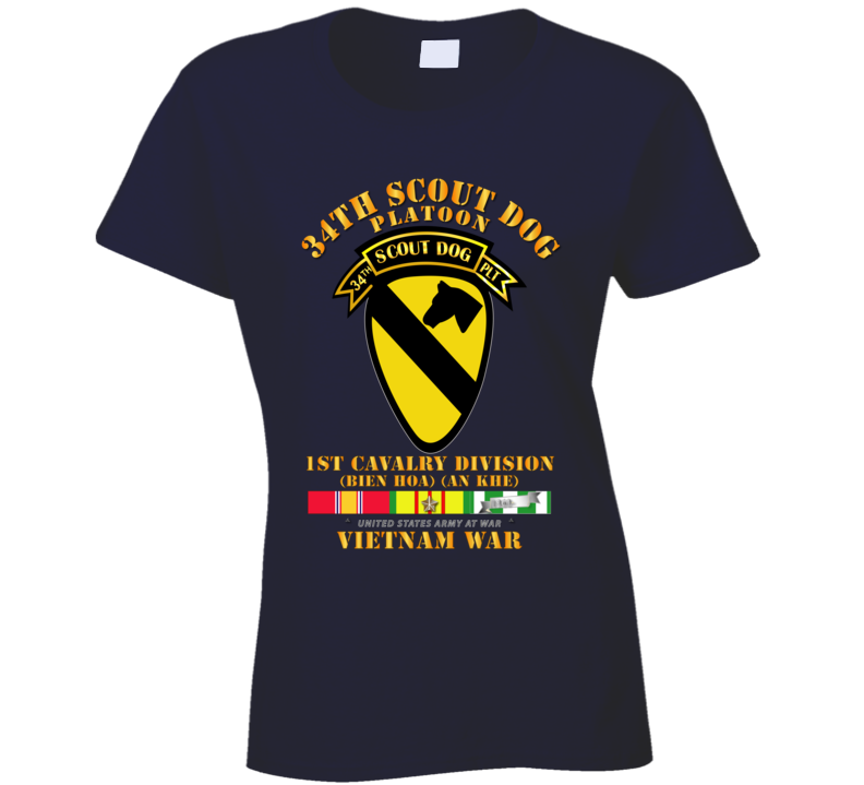 Army - 34th Scout Dog Platoon 1st Cav W Tab - Vn Svc Ladies