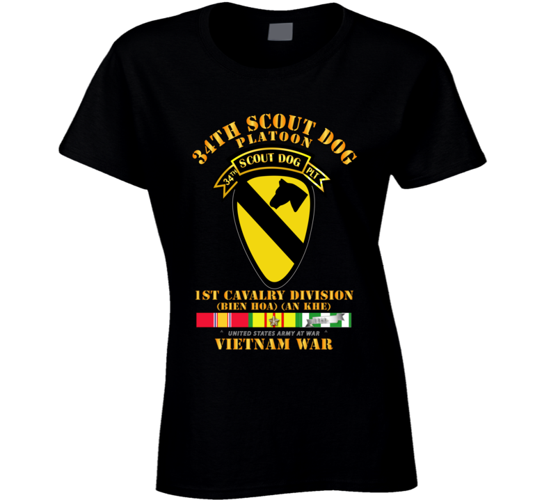 Army - 34th Scout Dog Platoon 1st Cav W Tab - Vn Svc Ladies