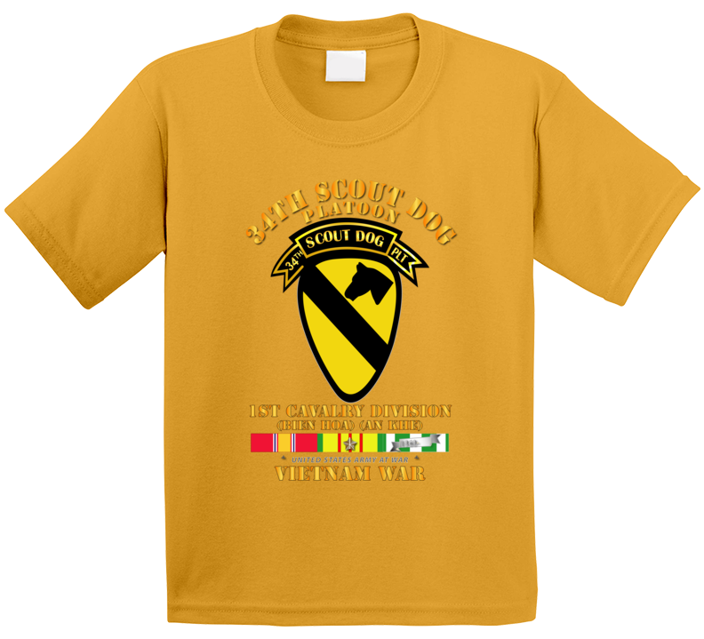 Army - 34th Scout Dog Platoon 1st Cav W Tab - Vn Svc Kids