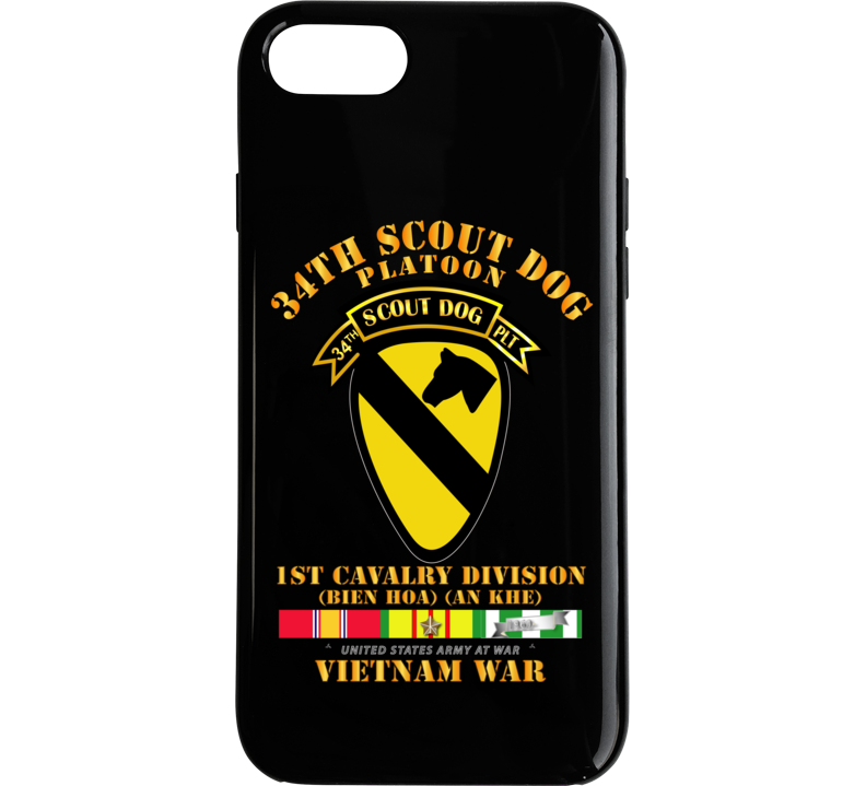 Army - 34th Scout Dog Platoon 1st Cav W Tab - Vn Svc Phone Case