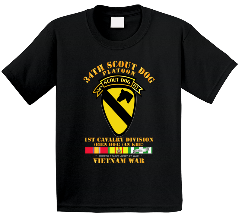 Army - 34th Scout Dog Platoon 1st Cav W Tab - Vn Svc Kids