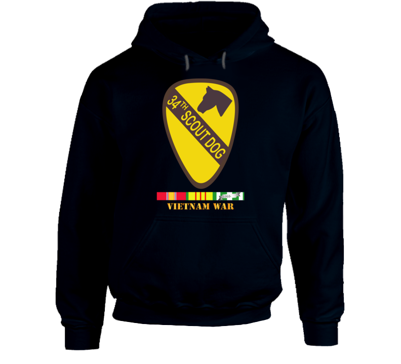 Army - 34th Scout Dog Platoon W Vn Svc Wo Txt Hoodie
