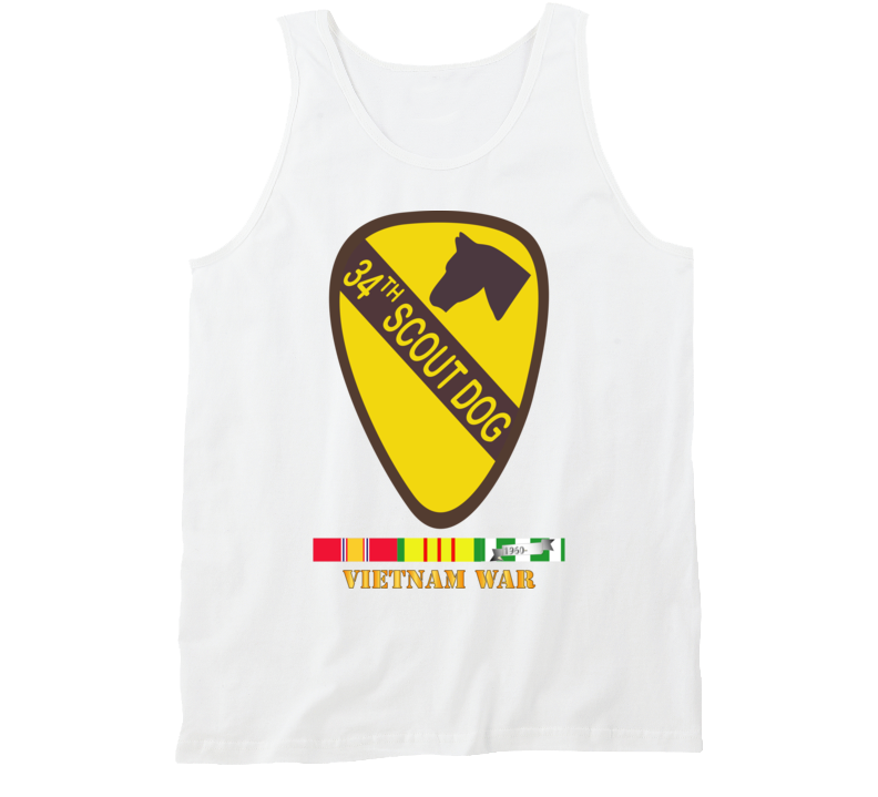 Army - 34th Scout Dog Platoon W Vn Svc Wo Txt Tanktop