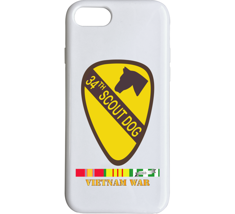 Army - 34th Scout Dog Platoon W Vn Svc Wo Txt Phone Case