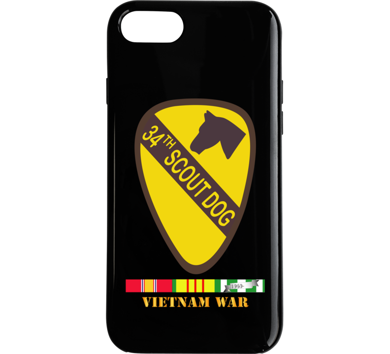 Army - 34th Scout Dog Platoon W Vn Svc Wo Txt Phone Case