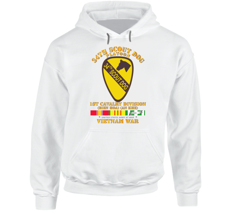 Army - 34th Scout Dog Platoon W Vn Svc Hoodie