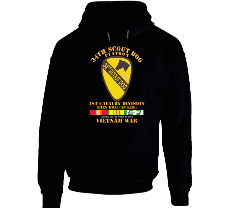 Army - 34th Scout Dog Platoon W Vn Svc Hoodie