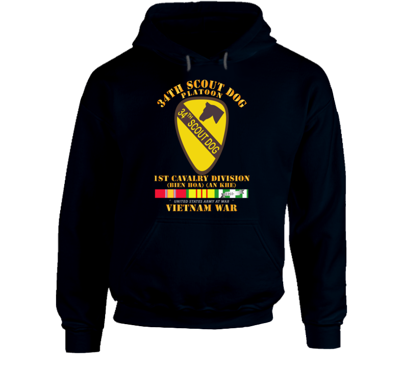 Army - 34th Scout Dog Platoon W Vn Svc Hoodie