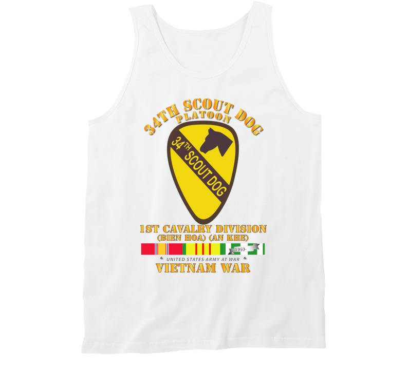 Army - 34th Scout Dog Platoon W Vn Svc Tanktop