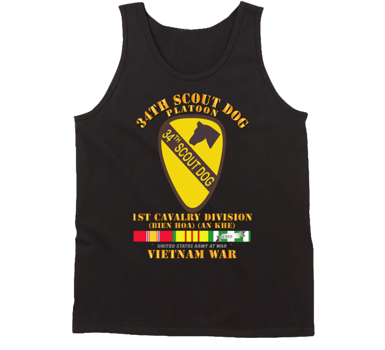 Army - 34th Scout Dog Platoon W Vn Svc Tanktop