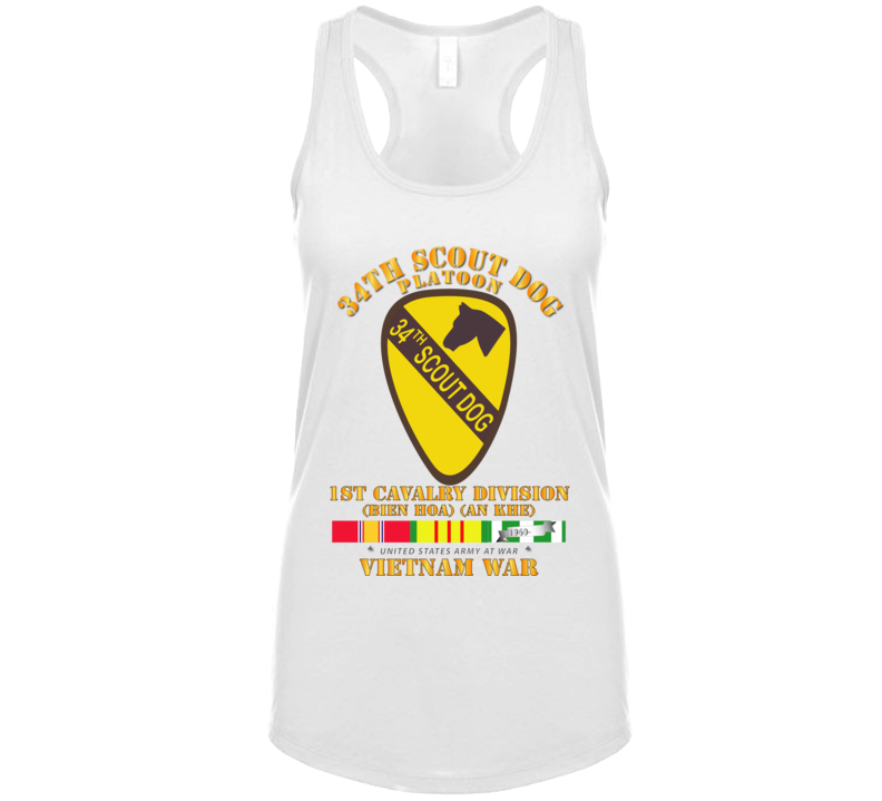 Army - 34th Scout Dog Platoon W Vn Svc Ladies Tanktop