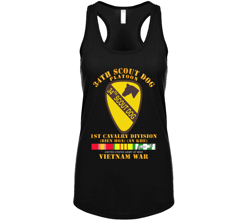 Army - 34th Scout Dog Platoon W Vn Svc Ladies Tanktop