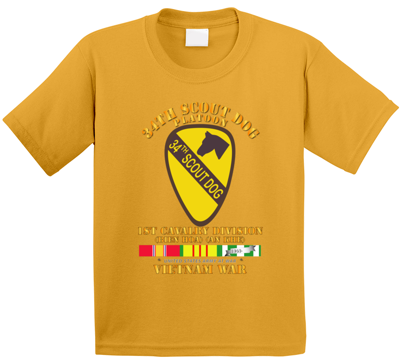 Army - 34th Scout Dog Platoon W Vn Svc Kids
