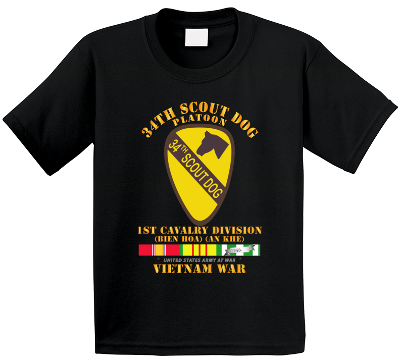 Army - 34th Scout Dog Platoon W Vn Svc Kids