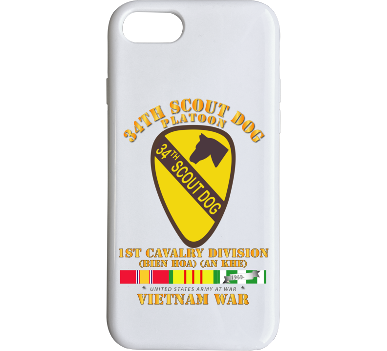 Army - 34th Scout Dog Platoon W Vn Svc Phone Case