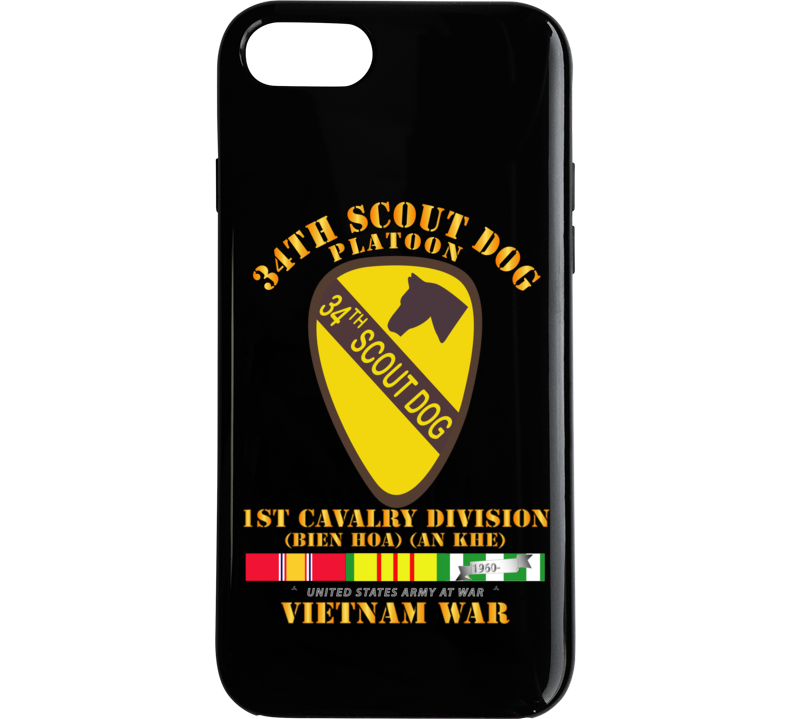 Army - 34th Scout Dog Platoon W Vn Svc Phone Case