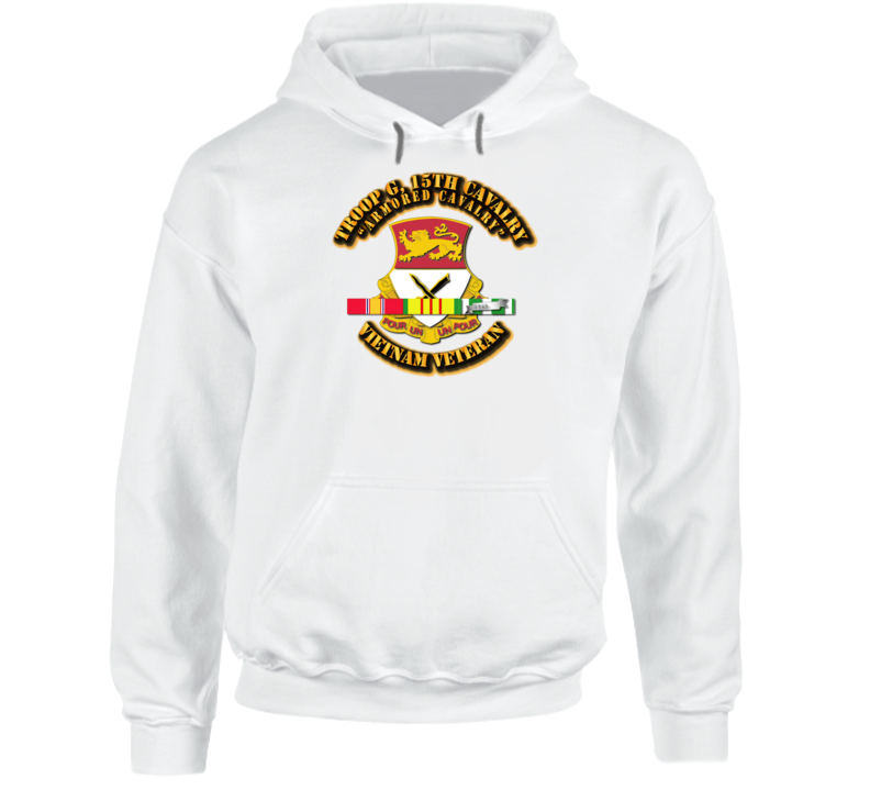 Troop G, 15th Cavalry w SVC Ribbons Hoodie