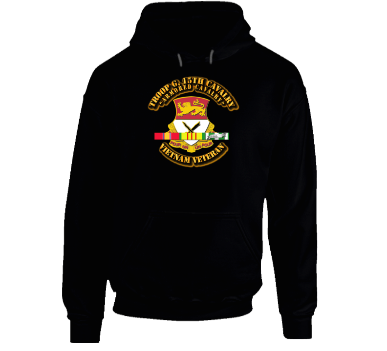 Troop G, 15th Cavalry w SVC Ribbons Hoodie
