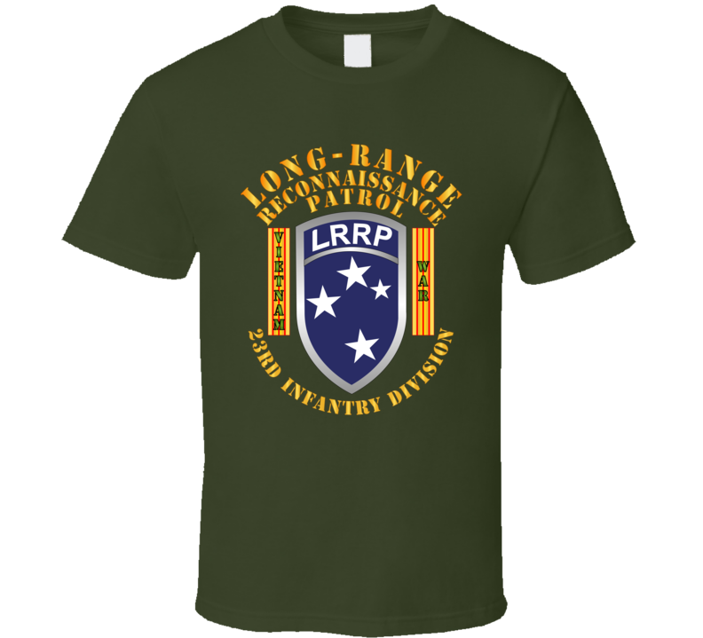 Army - Sof - 23rd Id - Lrrp W Vn War Banner T Shirt