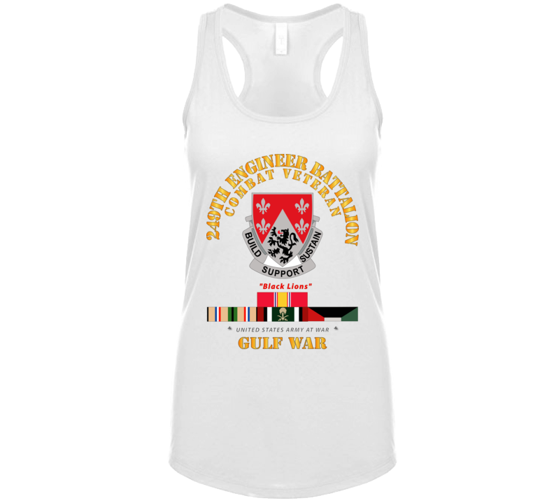 Army - 249th Engineer Battalion - Gulf War W Svc Ladies Tanktop