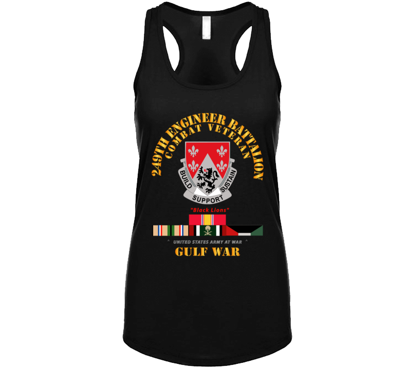 Army - 249th Engineer Battalion - Gulf War W Svc Ladies Tanktop