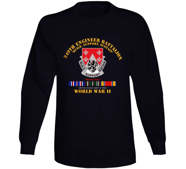 Army - 249th Engineer Battalion - Wwii W Eu Svc Long Sleeve