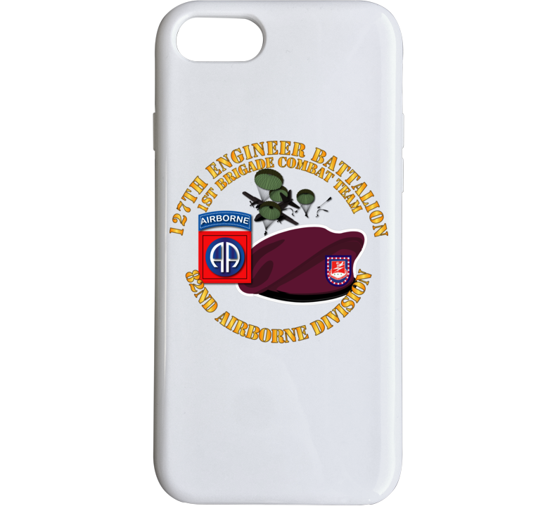 Army - 82nd Airborne Div - Beret - Mass Tac - Maroon  - 127th Engineer Bn Phone Case