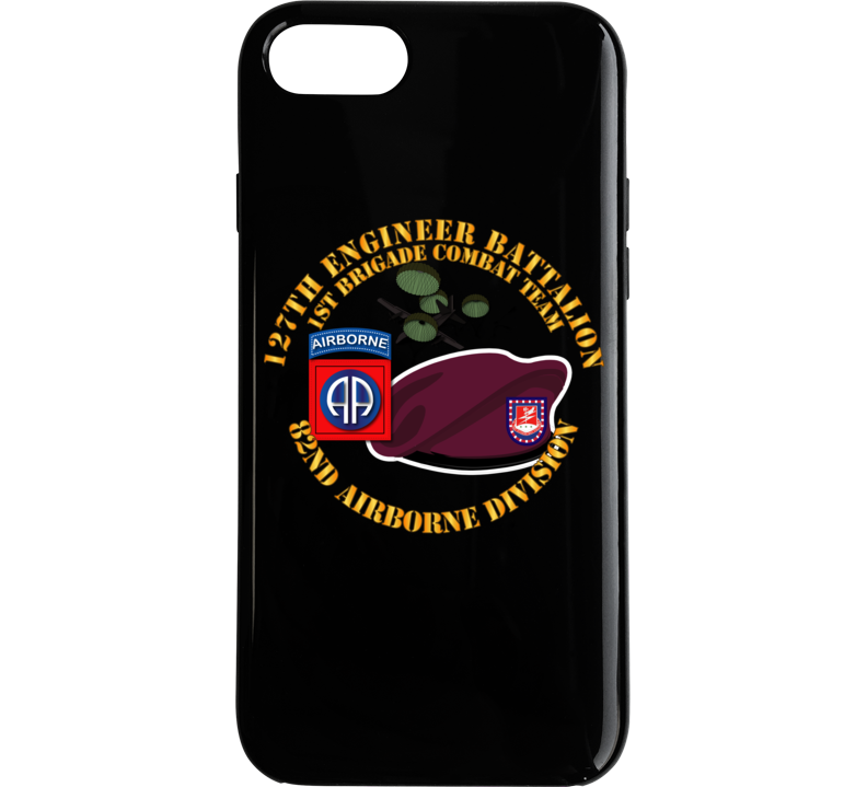 Army - 82nd Airborne Div - Beret - Mass Tac - Maroon  - 127th Engineer Bn Phone Case