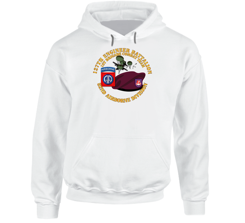 Army - 82nd Airborne Div - Beret - Mass Tac - Maroon  - 127th Engineer Bn Hoodie