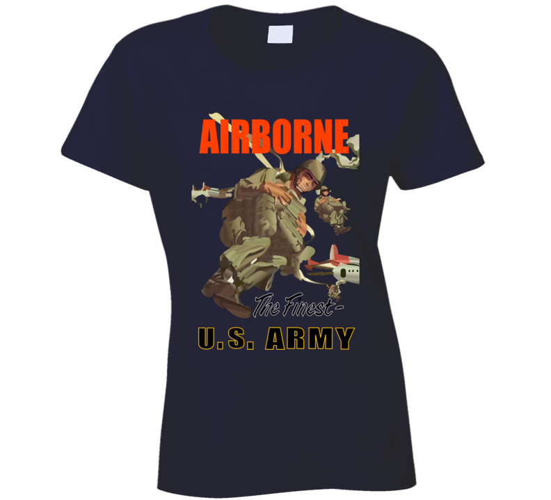Army - Airborne Poster Wi Backgrnd T Shirt